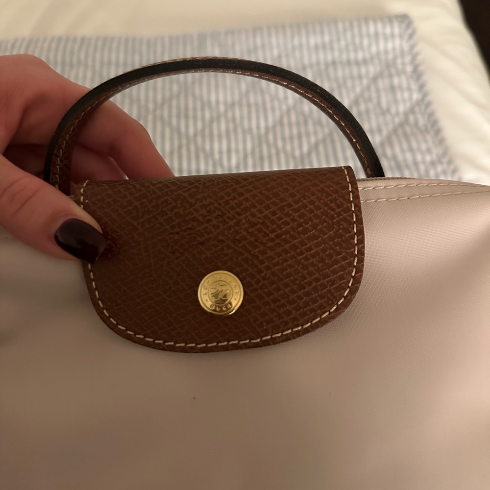 Longchamp Cream and Brown Cosmetic Bag - Picture 3 of 6